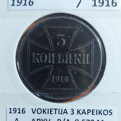 VOKIETIJA 3 (A) KAPEIKOS 1916 m.