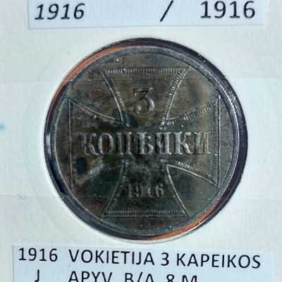 VOKIETIJA 3 (J) KAPEIKOS 1916 m.