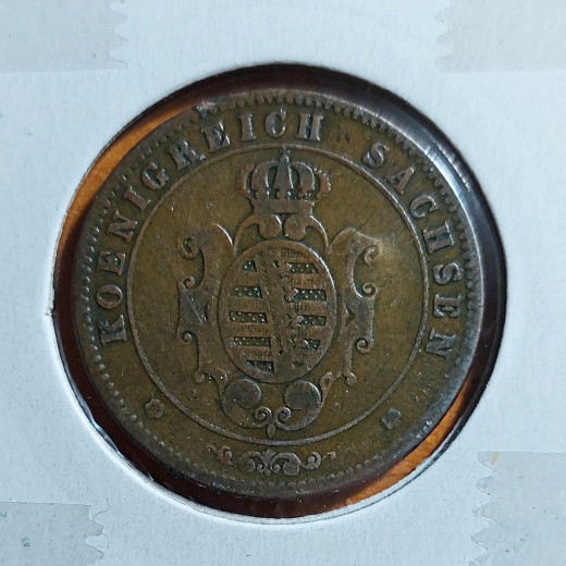 VOKIETIJA SAKSONIJA 5 PFENIGAI 1862 m. VOKIETIJA SAKSONIJA 5 PFENIGAI 1862 m.