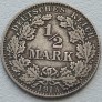 Vokietija. 1/2 markės 1913 D. Sidabras. Vokietija. 1/2 markės 1913 D. Sidabras.