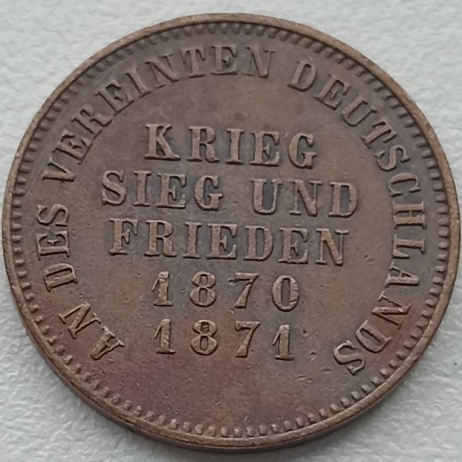 Vokietija. 1 kreuzeris 1871 m. Vokietija. 1 kreuzeris 1871 m.