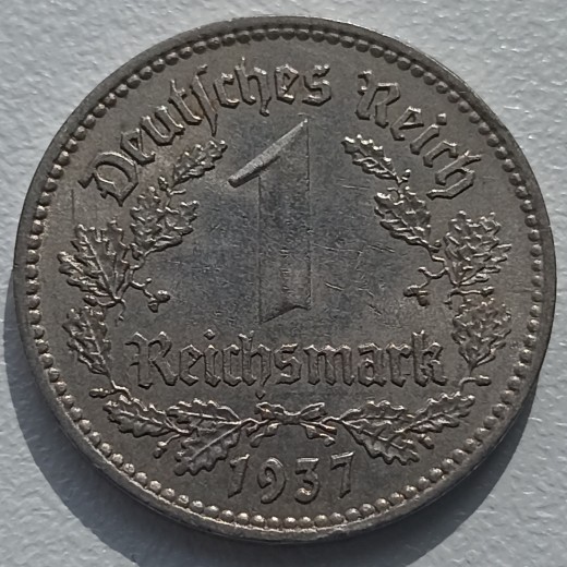 Vokietija. 1 reichsmarkė 1937 m. Vokietija. 1 reichsmarkė 1937 m.