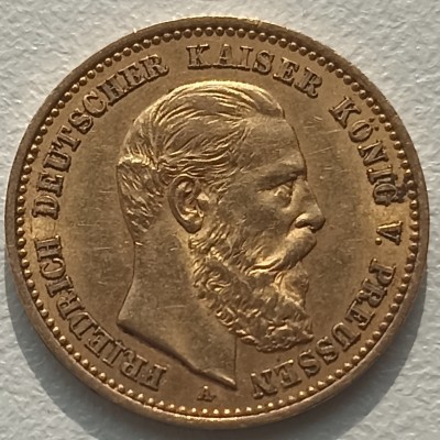 Vokietija. 10 markių 1888 m. Auksas.