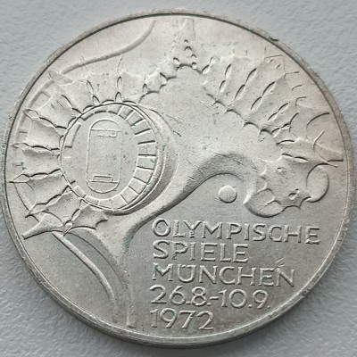 Vokietija. 10 markių 1972 m. Sidabras