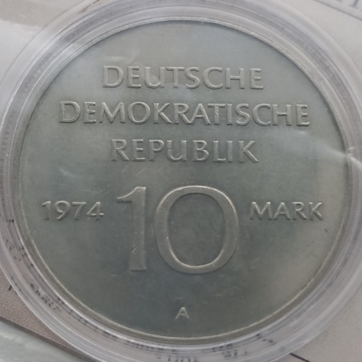 Vokietija. 10 markių 1974 m. Nepradarytoje pakuotėje.