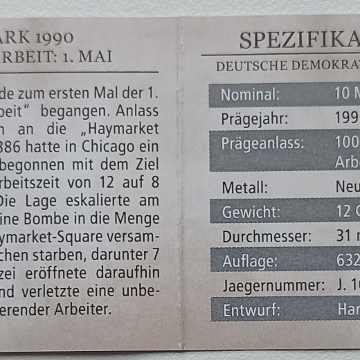 Vokietija. 10 markių 1990 m. Vokietija. 10 markių 1990 m.