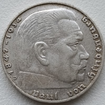 Vokietija. 2 markės 1936 D. Sidabras.