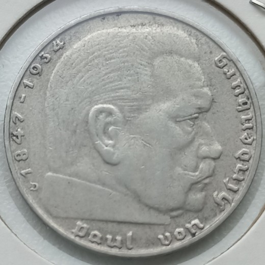 Vokietija. 2 markės 1937 D. Sidabras.