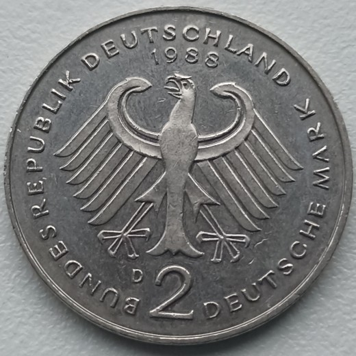Vokietija. 2 markės 1988 D.