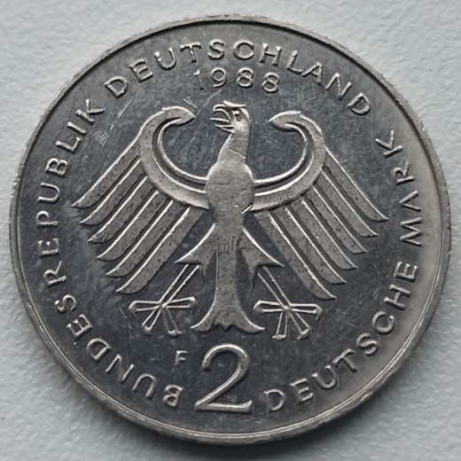 Vokietija. 2 markės 1988 F. Vokietija. 2 markės 1988 F.