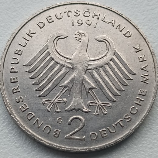 Vokietija. 2 markės 1991 G. Vokietija. 2 markės 1991 G.