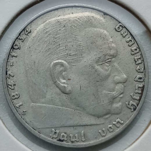 Vokietija. 2 reichsmarkės 1937 J. Sidabras. Vokietija. 2 reichsmarkės 1937 J. Sidabras.