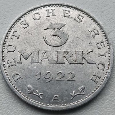 Vokietija. 3 markės 1922 A.