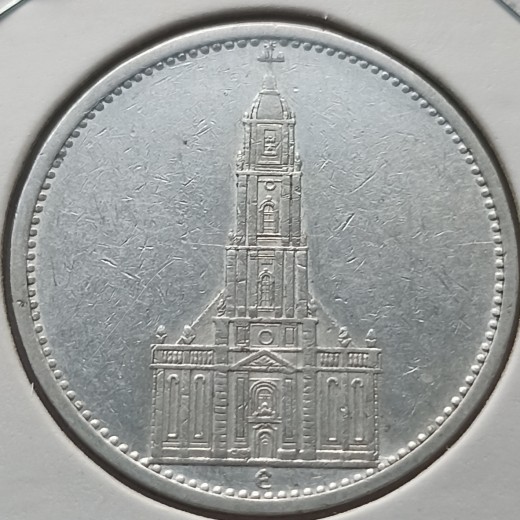 Vokietija. 5 markės 1935 E. Sidabras.