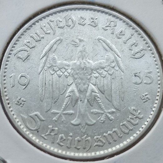 Vokietija. 5 markės 1935 F. Sidabras.