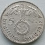 Vokietija. 5 markės 1937 J. Sidabras. Vokietija. 5 markės 1937 J. Sidabras.