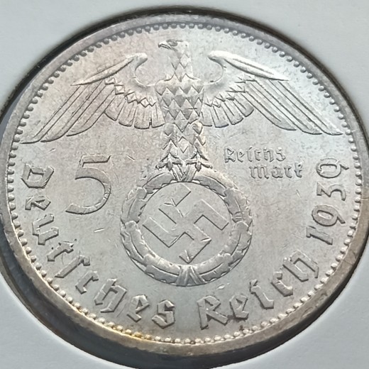 Vokietija. 5 markės 1939 A. Sidabras. Vokietija. 5 markės 1939 A. Sidabras.