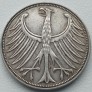 Vokietija. 5 markės 1951 D. Sidabras. Vokietija. 5 markės 1951 D. Sidabras.