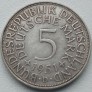Vokietija. 5 markės 1951 D. Sidabras. Vokietija. 5 markės 1951 D. Sidabras.