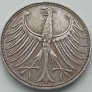 Vokietija. 5 markės 1951 D. Sidabras. Vokietija. 5 markės 1951 D. Sidabras.