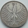 Vokietija. 5 markės 1951 D. Sidabras. Vokietija. 5 markės 1951 D. Sidabras.