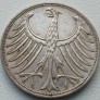 Vokietija. 5 markės 1966 G. Sidabras
