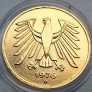 Vokietija. 5 markės 1976 D. Paauksuota. Vokietija. 5 markės 1976 D. Paauksuota.