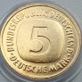 Vokietija. 5 markės 1976 D. Paauksuota. Vokietija. 5 markės 1976 D. Paauksuota.