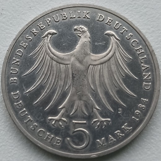 Vokietija. 5 markės 1984 m. Vokietija. 5 markės 1984 m.
