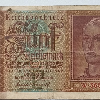 Vokietija. 5 reichmarkės 1942 m.