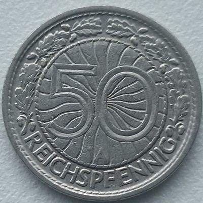 Vokietija. 50 reichsfeningų 1928 A.