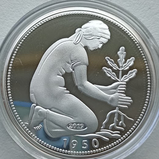 Vokietija. 50 reichsfeningų 1950 m. Replika 2019 m.