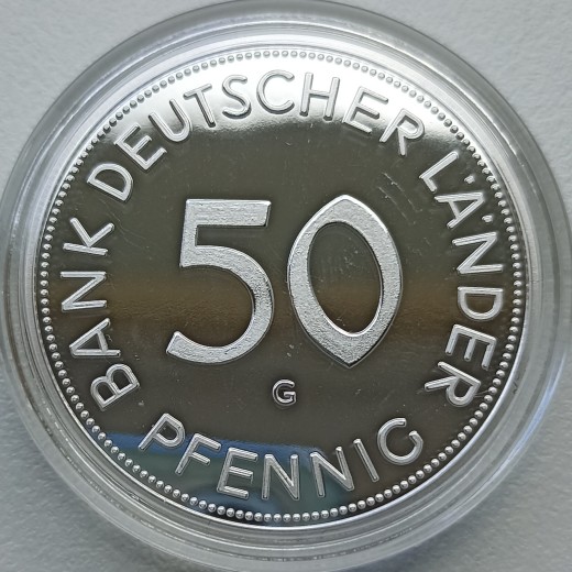 Vokietija. 50 reichsfeningų 1950 m. Replika 2019 m.