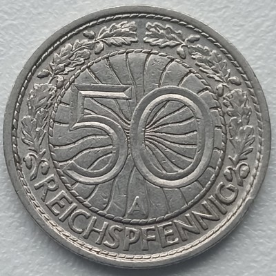 Vokietija. 50 reichspfening 1928 A Vokietija. 50 reichspfening 1928 A