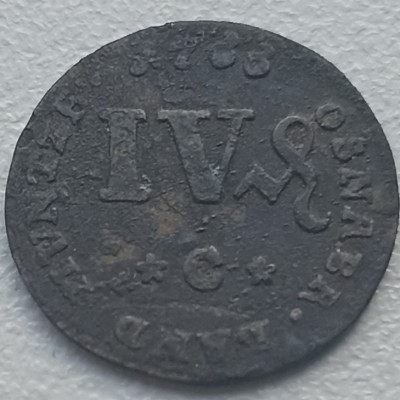 Vokietija. IV pfeningai 1766 m. Sidabras. Vokietija. IV pfeningai 1766 m. Sidabras.
