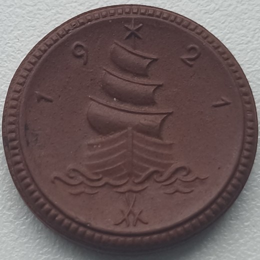 Vokietija. Notgeldai. 1 markė 1921 m. Vokietija. Notgeldai. 1 markė 1921 m.