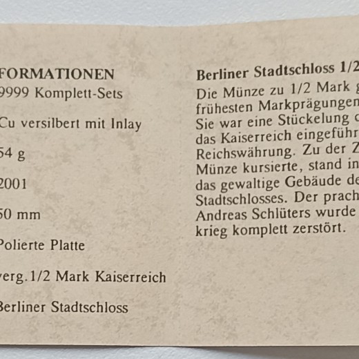 Vokietija. Proginis medalis su paauksuota 1/2 markės 1907 m. Vokietija. Proginis medalis su paauksuota 1/2 markės 1907 m.