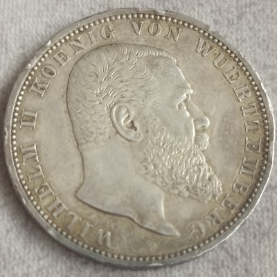 Vokietija. Wutenbergas. 5 markės 1908 m.