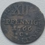 Vokietija. XII pfeningų 1766 m. Sidabras